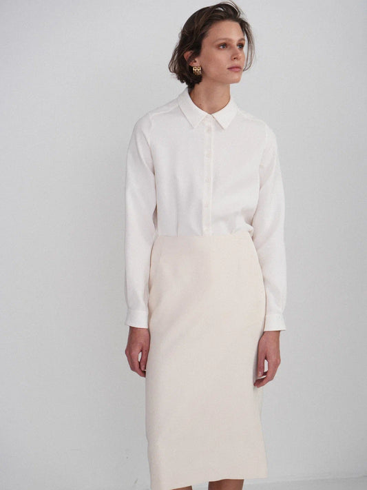 Melanie straight fit cadi silk shirt