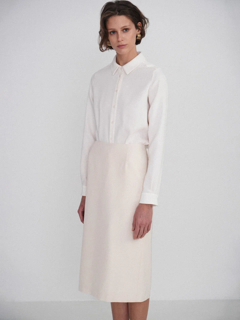 Melanie straight fit cadi silk shirt