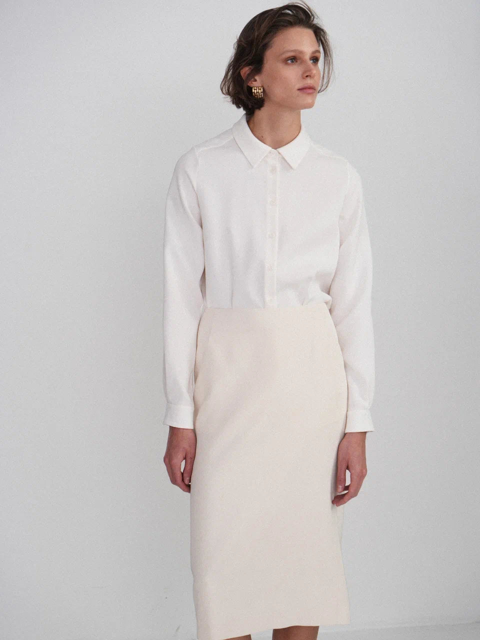 Melanie straight fit cadi silk shirt