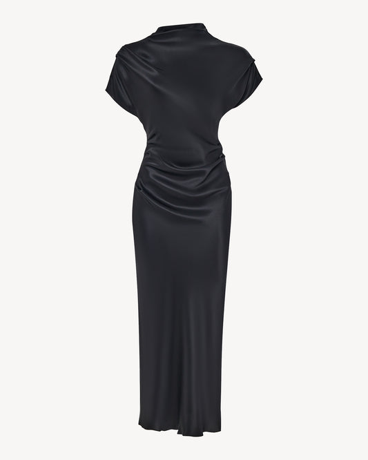 Amea draped silk dress